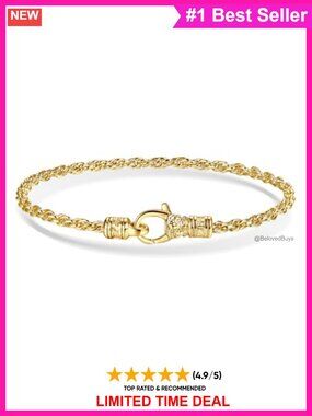 14K Gold Filled Twisted Rope Chain Bracelet 3mm Diamond-Cut Unisex Jewelry Gift